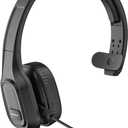 Trucker Bluetooth Headset V5.0, Wireless Headset with Noise Canceling&Mute Microphone for Cell Phones, On Ear Bluetooth Headphone for Computer, Zoom Meetings, Skype, Home Office