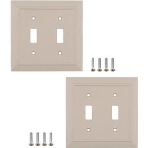 2 x Pack of 2 Wall Plate Outlet Switch Covers by SleekLighting | Classic Ivory Beadboard Wall plates| Variety of Styles: Rocker/Receptacle/Toggle / & Combo | Size: (2 Toggle)