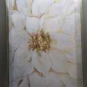 Elegant Glam Art Canvas, 45" x 30", Gold Frame, Lustre Within the Bloom I, 31"L x 46"W