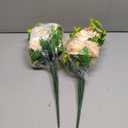 Riceshoot 2 Sets Artificial Cemetery Flowers for Grave Father's Day 24 Heads Peony Memorial Fake Flower 16.54'' Faux Silk Floral Arrangements for Dad Gravesite Outdoor Headstone Decor(Champagne)
