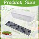 Window Boxes Planters 24 Inch Plastic, White, 4 Pcs