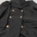 CHARTOU Women Casual Double Breasted Mid Long Pea Coat Winter Notched Lapel Wool Coat Jacket Overcoat Size 2XL