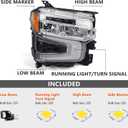 VLINCAR Full LED Headlight Compatible with Chevy Silverado 1500 2022 2023 2024 (For LT RST Model w/ o Redline Pkg w/ o Rally Edition) w/ Amber Animation White Bezel Right Passenger Side 87828576