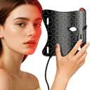 Led Face Mask Light Therapy, Red Light Therapy for Face, LED Facial Skin Care Mask, Black