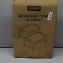 2 Pack Breakfast in Bed Tray for Eating, 16.92 x 12.6 Inch Bed Table Tray with Folding Legs & Handles, Bamboo Food Lap Trays Fits for Adult Kids Eating/TV/Surgery Recovery by Easoger. Set of 2