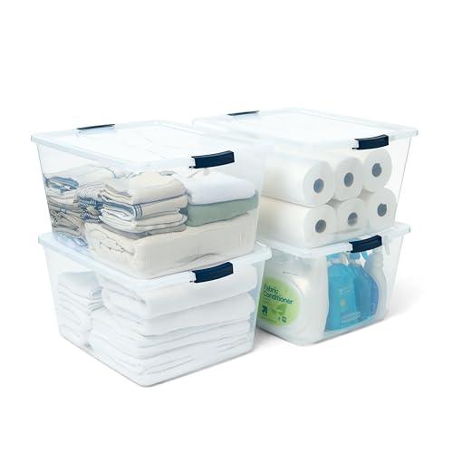 Rubbermaid Cleverstore 71 Qt Clear Storage Bins with Lids, 3-Pack, Stackable, BPA-Free, Made in USA