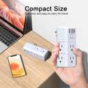 USB Multi Plug Outlet Extender - YISHU Surge Protector with Rotating Plug, 6 AC Plug Extender with 3 USB Ports, 3-Sided Swivel Power Strip Best Ideal Stocking Stuffers for Adults