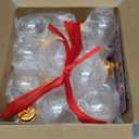 30 Pieces Clear Plastic Christmas Ornament Balls, Booze Balls, Fillable Tree Hanging Water Bottle Bulbs with Rhinestone Stickers for Wedding Party Holiday Decor