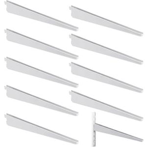 Yalikop 10 Pack Adjustable Shelf Brackets for Double Track System Closet Organization Heavy Duty Wire Shelf Brackets (White,9 Inches)