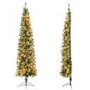 7ft Pre-lit PVC Artificial & Pine Needles Half Christmas Tree w/ 150 Lights