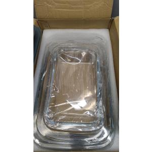 8Piece Deep Glass Baking Dish Set with Plastic lids,Rectangular Glass Bakeware Set with Lids, Baking Pans for Lasagna, Leftovers, Cooking, Kitchen, FreezertoOven and Dishwasher, Gray