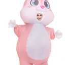 Spooktacular Creations Inflatable Costume Women, Pink Bunny Full Body Blow up Costume, Deluxe Halloween with a pair of Gloves for Adult Halloween Easter Themed Parties