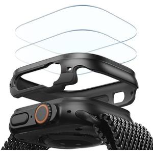 ESR for Apple Watch Ultra 3 /Ultra 2 /Ultra Case with Screen Protector 49mm (2025) Military Grade Protection, Aluminum Alloy Case with 2 Pack Armorite Glass Protector Set, Stay Original, Black