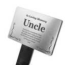 Uncle Memorial Remembrance Plaque Stake - Gold/Silver/Copper/Black & White, Waterproof, Outdoor, Grave Marker, Tribute, Plant Marker (Silver)