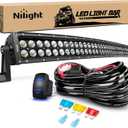 Nilight 42Inch 240W Curved Led Light Bar Spot Flood Combo Led Off Road Lights and 14AWG 5Pin Rocker Switch Wiring Harness Kit for Truck ATV UTV SUV Boat Jeep Lamp