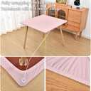 Fitted Tablecloth for Square Folding Table:Tight Stretchy Spandex Fabric Table Cloth with Elastic Edge Card Table Cover Not Vinyl Pink 4242 Inch