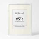 puthiac 12x18 Solid Oak Wood Picture Frame, White, 1 Pack