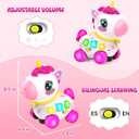 Toy for 1 Year Old Girl Gifts, Unicorn Baby Toys 6-12-18 Months, Musical Learning Toy, 1st Birthday Gift for 1 Year Old Girl Toys, Bilingual Educational Toy with Music & Light for Toddler