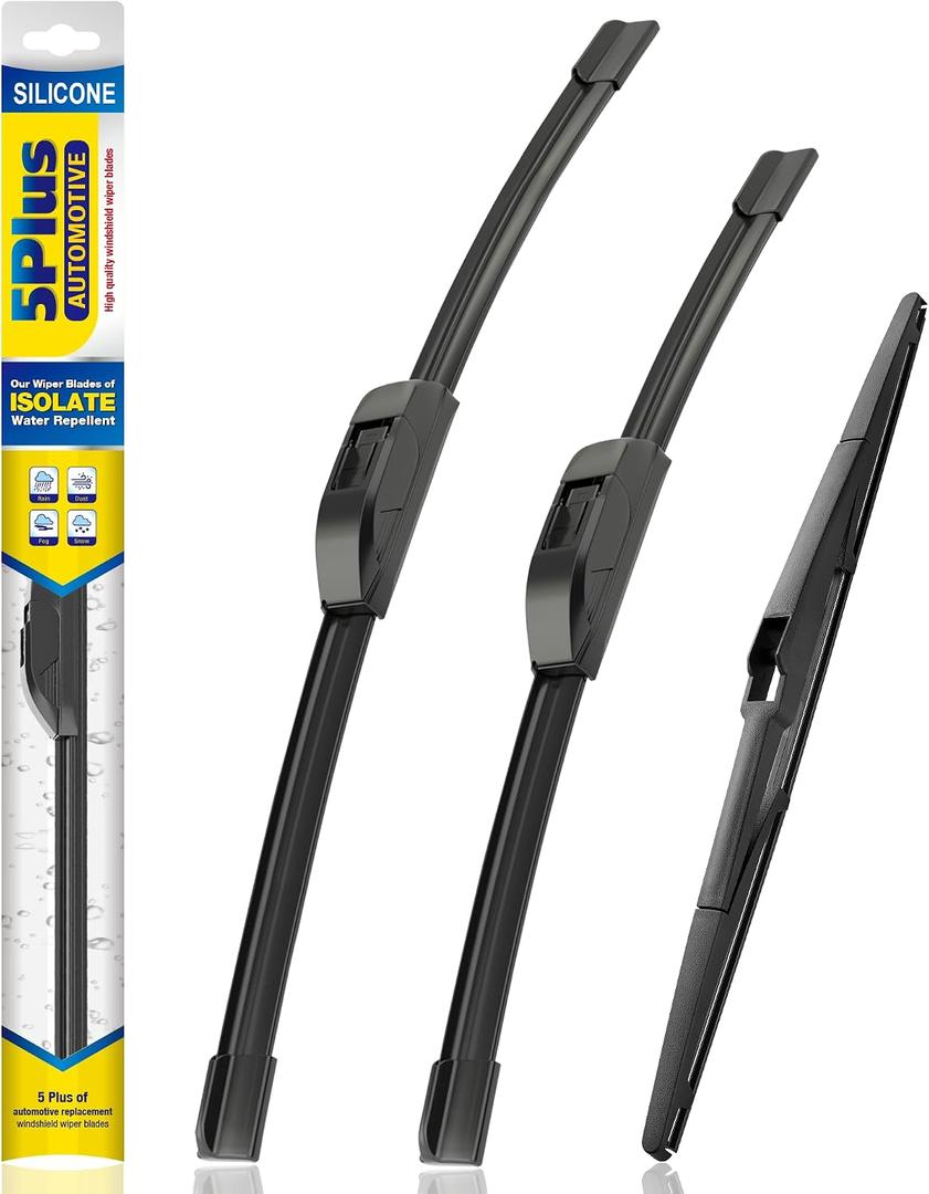 5 PLUS Silicone Windshield Wipers Replacement for Chrysler Pacifica 2017-2024, Chrysler Voyager 2020-2024 Wiper Blades(Set of 3),Automotive Replacement Windshield Wiper Blades For My Car-26"/20"/14"