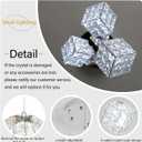 3-Lights Pendants Lightfor Kitchen lsland Chandeliers Dining Room,Square Entryway Light Fixture Hanging Adjustable Height Silver Crystal Chandeliers for Bedroom Hallway Foyer