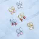 14K Gold Plated Dangle Drop Heart Hoop Earrings for Women Trendy Small White Gold Cute Huggie Earrings Cubic Zirconia Hypoallergenic Pink Red Heart Earrings Gifts for Women