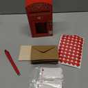 124 Pcs Valentine Love Postbox for Kids Classroom Wooden with Mini Love Notes and Envelopes Heart Stickers Red Pen Valentines Letter Long Distance Relationship Mailbox Gift for Couple Him Her