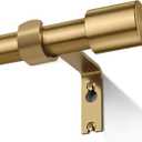 Brass Gold Curtain Rods for Windows 72 to 144, 1 Inch Decorative Antique Brass Curtain Rod Heavy Duty with Adjustable Length & Easy Installation