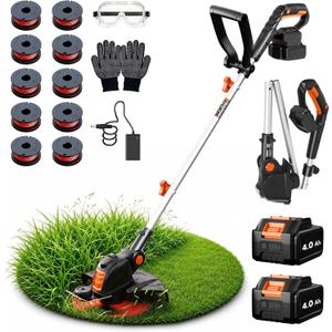 Weed Wacker Eater Electric String Trimmer Battery Powered Lawn Trimmer, One Size String Trimmer