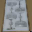 4 Pcs Ribbed Coupe Glasses, 10 oz Vintage Coupe Glass Set, Unique Martini Glass, Classic Cocktail Galssware, Bar Drinking Glasses Set Pefect for Cocktail, Wine, Champagne & Gift