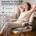 Seat Cushion, Office Chair Cushions for Tailbone Relief, Seat Cushions for Office Chair with L-Shaped Ergonomic Design & Adjustable Strap, Memory Foam Chair Cushion for Long Sitting Worker(Black Gray)