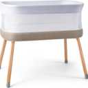 Rocking Bassinet for Baby 3 Speeds Electric Bedside Sleeper with White Noise, Automatic Bedside Crib for Newborn, Brownish-Yellow