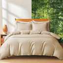 MR&HM Silky Cooling Duvet Cover Queen Size for Hot Sleepers 90"x90", Breathable & Moisture-Wicking Comforter Cover, 3 Pieces Ultra-Soft Bedding Duvet Cover Set with Zipper Closure (Beige)