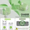 2 x for AirPods 4 Case【Built in Phone Stand】 Secure Lock Case Compatible with Apple Airpods 4th Generation 2024, Drop-Proof Hard Case Cover with Cleaner and Keychain for Women Girly (Pistachio Green)