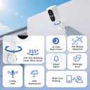 Security Cameras Wireless Outdoor 355 Pan Rotating 2K Color Night Vision Cameras for Home Security WiFi Battery Outdoor Camera Motion Detection 2-Way Talk IP65 Spotlight Siren SD/Cloud Storage 2 Pack