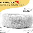 HACHIKITTY Calming Donut Cuddler Dog Bed, Round Fluffy Pet Bed for Large Dogs,Washable, Large, Gray, 30''