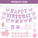 2 x Pre-Strung Pink Bow Birthday Party Decorations, Girl Bow Birthday Decortions, Pink White Balloons, Bows Banner Garland, Bows Cake & Cupcake Toppers and Satin Ribbon for Bow Party Decor