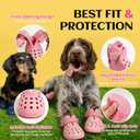Dog Shoes for Hot Pavement - Comfortable Paw Protection for Medium & Large Dogs, Adjustable Strap & Non-Slip, Easy-Clean, Outdoor Sports Boots, Dog Booties for Summer Rain (Pink, M)