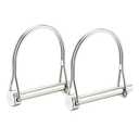 Safety Coupler Pin 1/ 4 Inch(6.3mm) Diameter, 1.97Inch(50mm) Length, Wire Lock Pins, Round Arch Wire Shaft Locking Pin, 316 Stainless Steel(2 Packs)