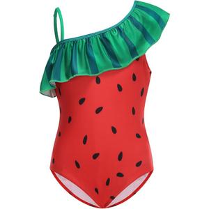 uideazone Girls One Piece Swimsuit with Cover Up Wrap Skirt Set Cool Printed Two Piece Bathing Suit 6-12T (8-9 Years, Butterfly)