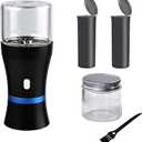 Spacenight Electric Herb Grinder COMPACT for Flower Buds, USBRechargeable, 2pcs 1.7oz Glass Herb Chamber  Ideal for Everyday Carry