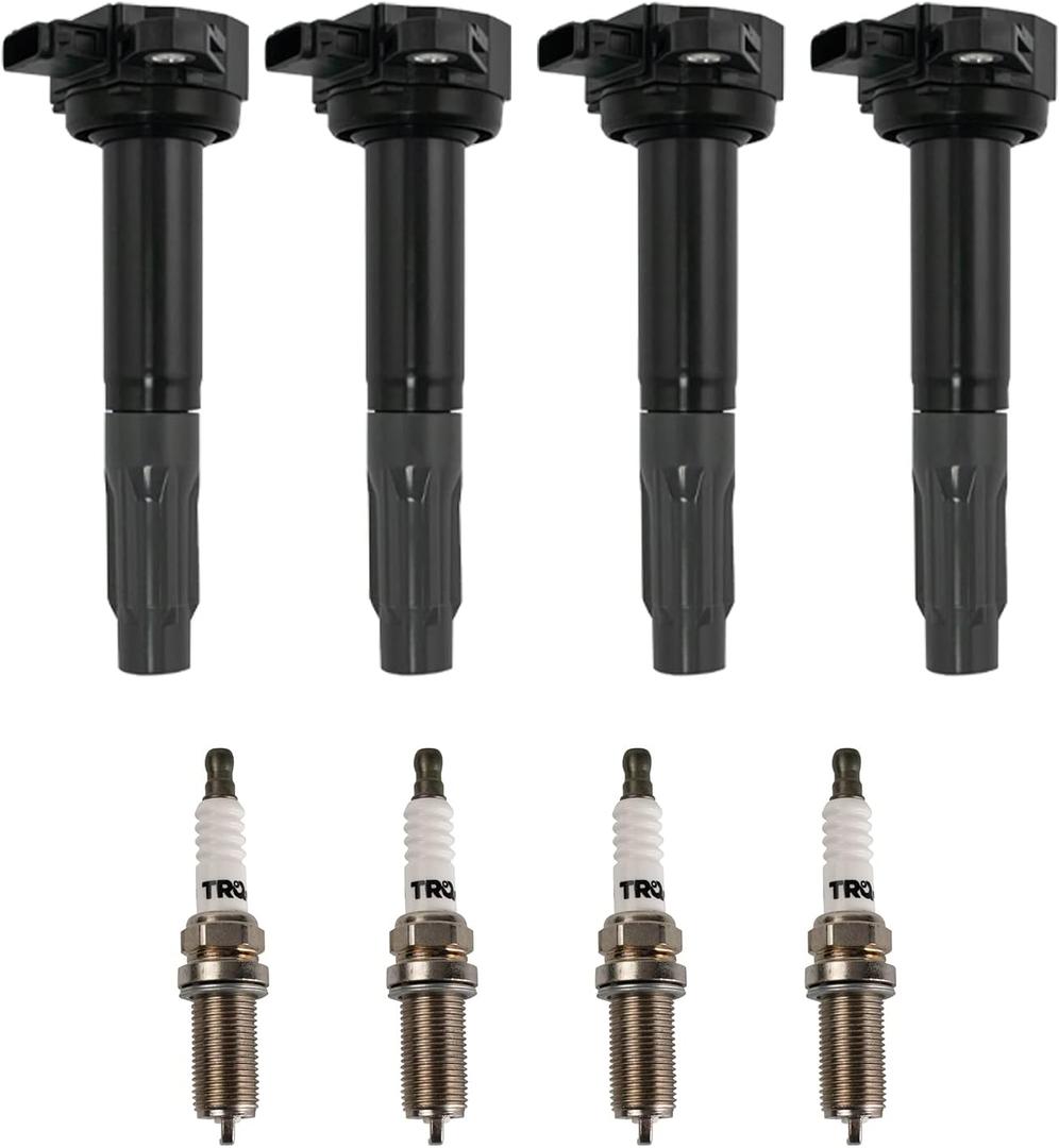 TRQ Ignition Kit Ignition Coil Spark Plugs Compatible with 2010-2012 Subaru Legacy Outback