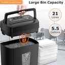 Bonsaii 12-Sheet Cross Cut Paper Shredder, 5.5 Gal Home Office Heavy Duty Shredder for Paper, Credit Card, Mail, Staples, with Transparent Window, High Security Level P-4 (C275-A)