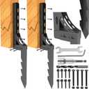 Eurydice Fence Post Repair Kit for 4x4 & 6x6 Wood Posts, Heavy Duty Steel Anchor Stakes with Detachable Installation and Reinforced Arch Design (2 in Wide 2 Pack)