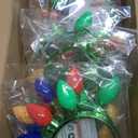 JOYIN 1 Pack Christmas Headband LED Light Bulb Flashing Headband with 4 Colorful LED Bulbs for Adults Kids Accessories Christmas Party Favors Xmas Party Supplies, Pack of 10