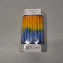 Dripless Hanukkah Candles Deluxe Sunburst Tri Colored Hand Decorated Hanukkah Candles 45 Count for All 8 Nights of Hanukkah 1-Hour Burn Time