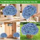 22 Pack Artificial Flowers Outdoor Fake Plants, Faux Flowers UV Resistant with Plastic Plants, Faux Silk Flowers for Outdoors Outside Front Porch Hanging Planter Window Box Garden Decoration(Blue)