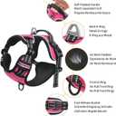 HEELE Dog Harness, No Pull Adjustable Padded Reflective Harness for  Medium Dogs with Handle for Walking Training, Rose, M