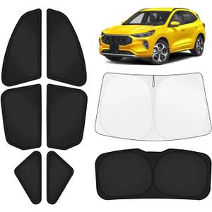 KUST Car Window Shades for Ford Escape 2020-2025 2026 Windshield Sun Shade Side Window Cover UV Block Privacy Protection Accessories for Camping Blackout Rear Back Full Set 8PCS