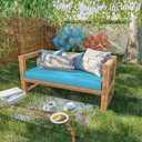 Outdoor Bench Cushion 45×18×3.5 in Thick Waterproof Patio Furniture Cushions, Patio Porch Swing Replacement Seat Pad with Tie Straps and Anti-Slip, for Backyard Garden, Lake Blue