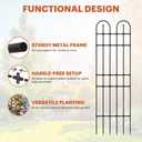 Black Garden Trellis, 71x21 Inch Metal Arch Decoration with Rustic Iron & Black Coating, 2 Pack Outdoor Plant Support for Climbing Roses, Vines, Flowers, Vegetables